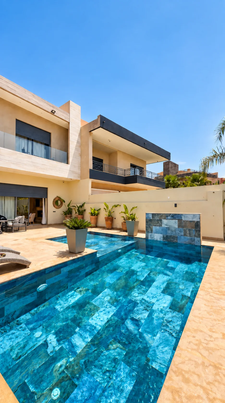 The Villa 303 and its turquoise pool in Marrakech